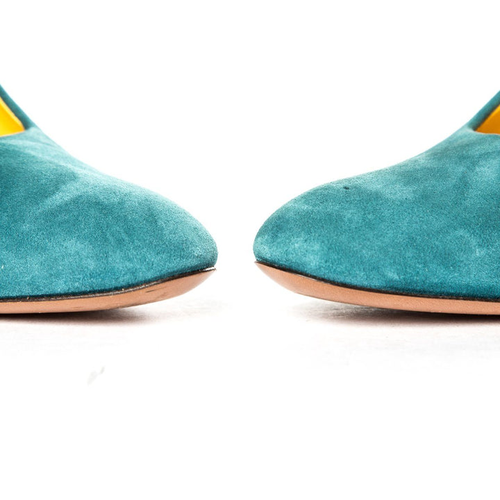 Céline Teal Suede Pumps 36 Sale