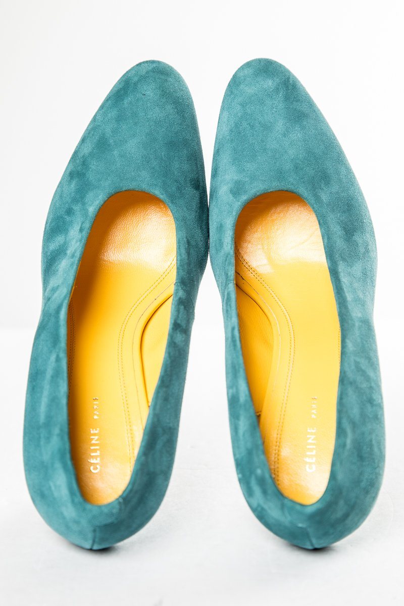 Céline Teal Suede Pumps 36 Sale