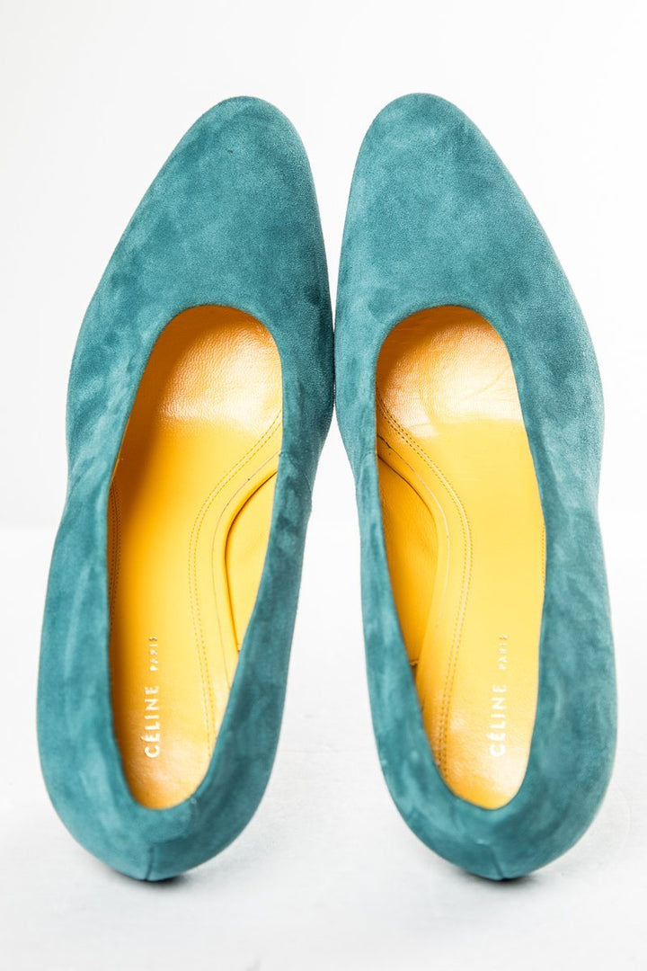 Céline Teal Suede Pumps 36 Sale