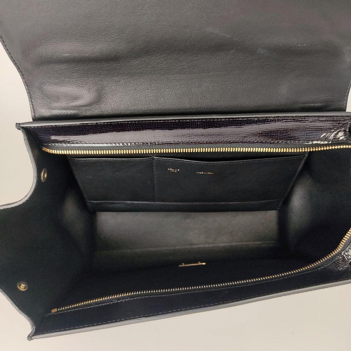 Celine Trapeze bag in black patent leather