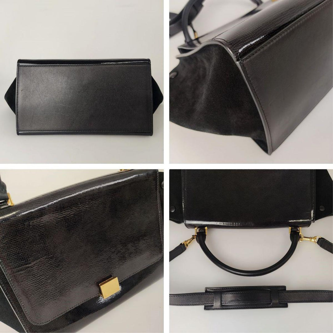 Celine Trapeze bag in black patent leather
