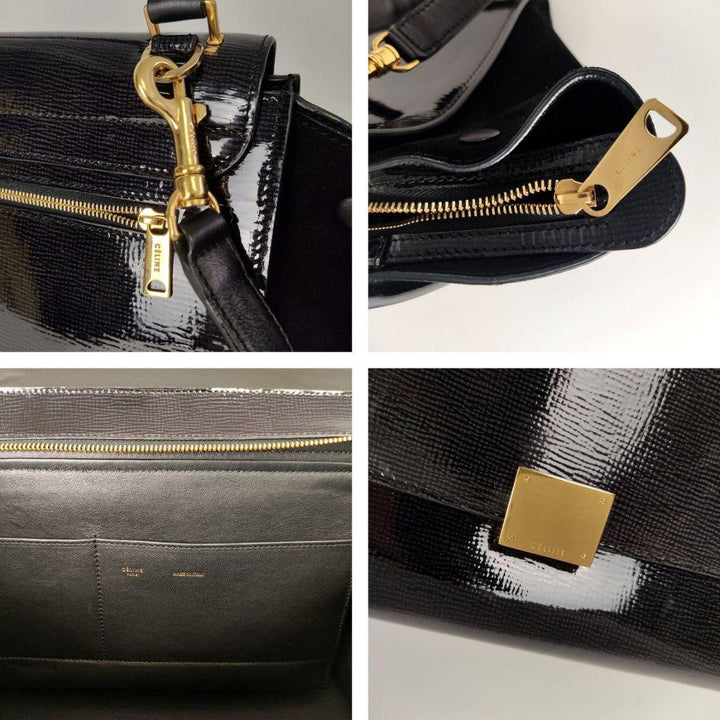 Celine Trapeze bag in black patent leather