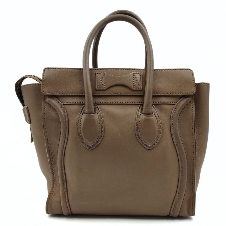 Celine Celine Luggage Micro handbag in dove-grey leather
