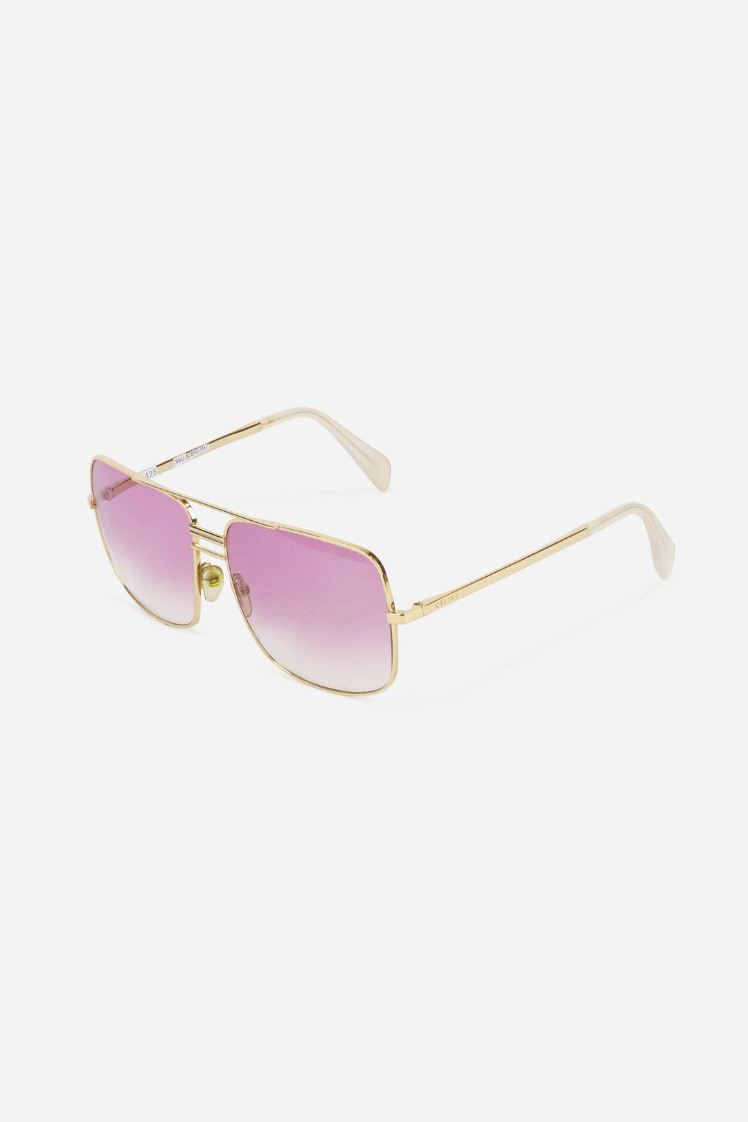 Pink Gradient Lens Wire Frame Sunglasses