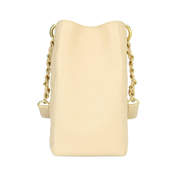 Top Quality Chanel Grand Shopping Tote [GST] Beige Caviar Gold Hardware 2013