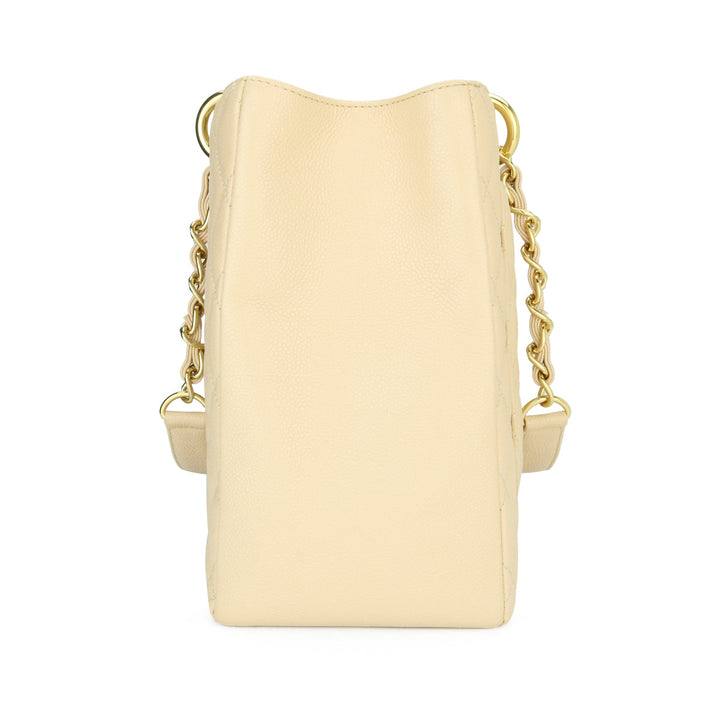 Top Quality Chanel Grand Shopping Tote [GST] Beige Caviar Gold Hardware 2013