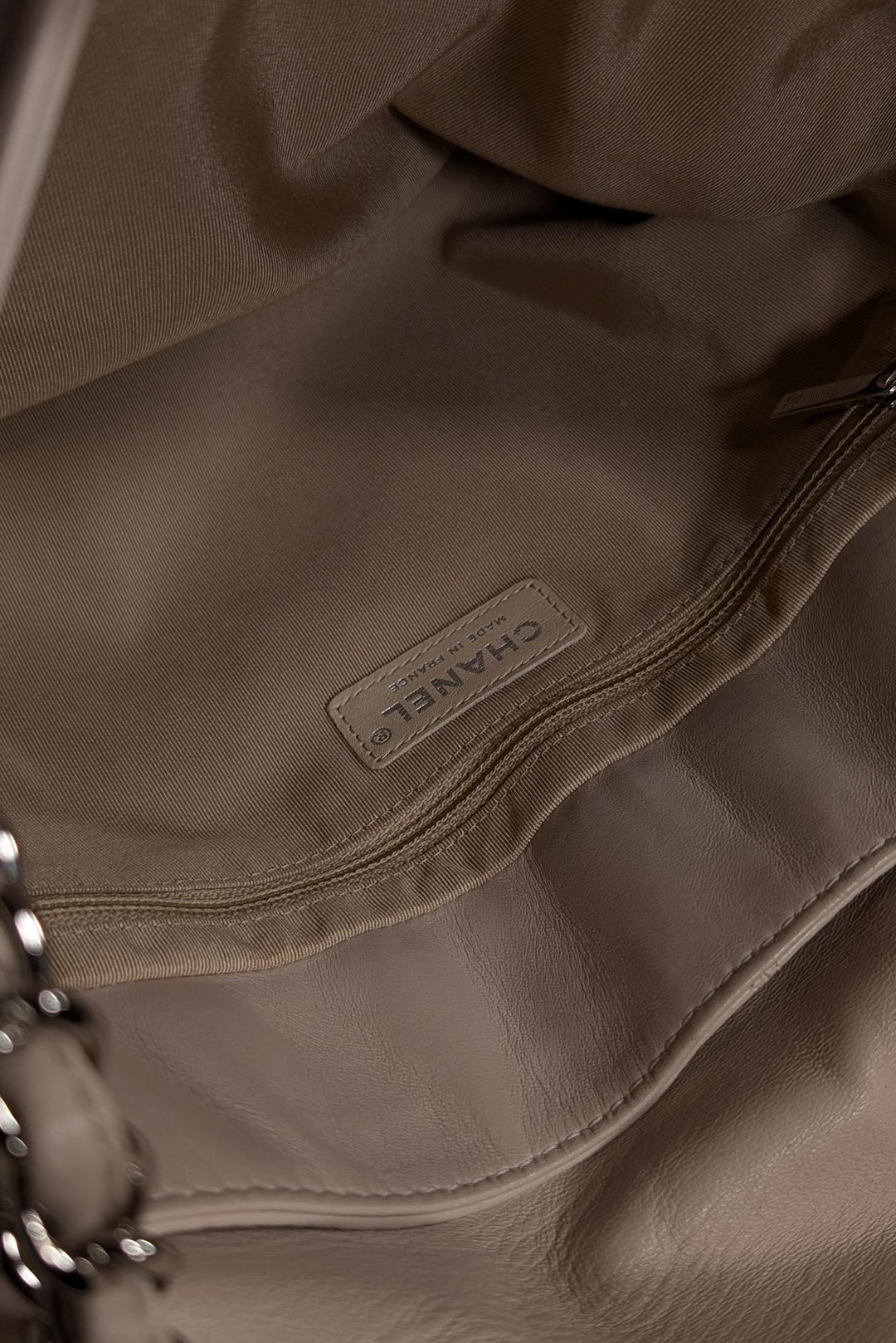 Top Quality Chanel - Beige Quilted Medium Trainon Flap Shoulder Bag