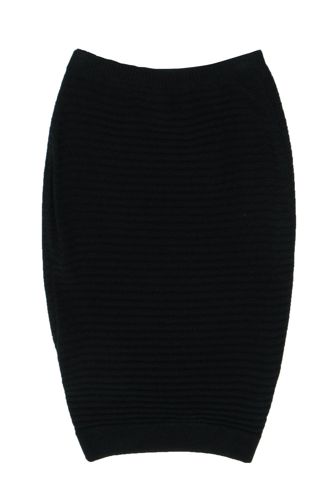 Top Quality Chanel - Black Cashmere Ribbed Knit Pencil Skirt Sz 6