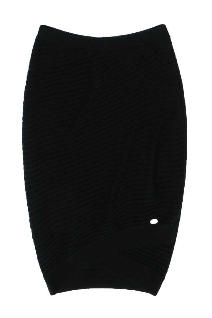 Top Quality Chanel - Black Cashmere Ribbed Knit Pencil Skirt Sz 6