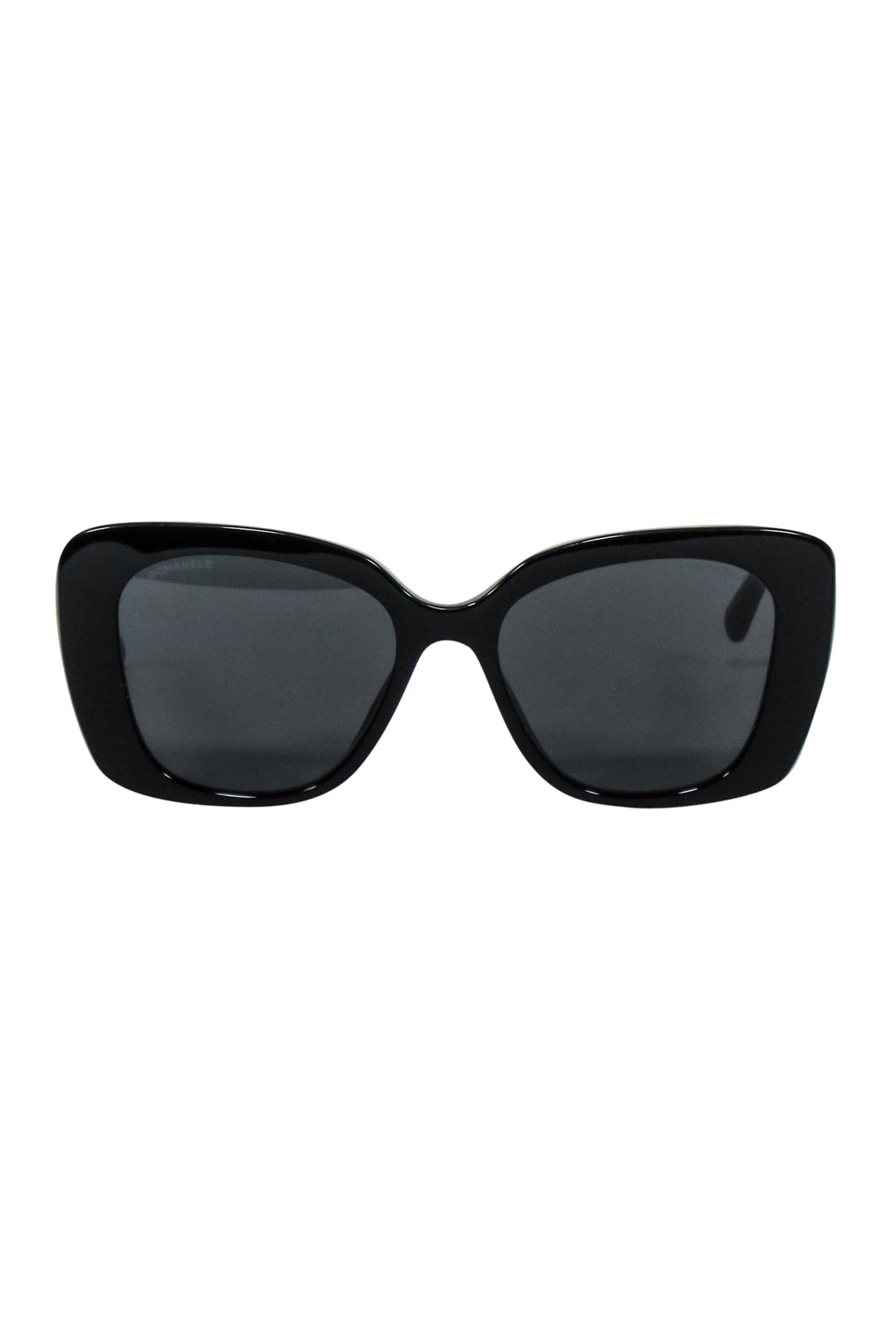 Top Quality Chanel - Black Frames w/ Bejeweled Top Quality Chanel Leg Sunglasses