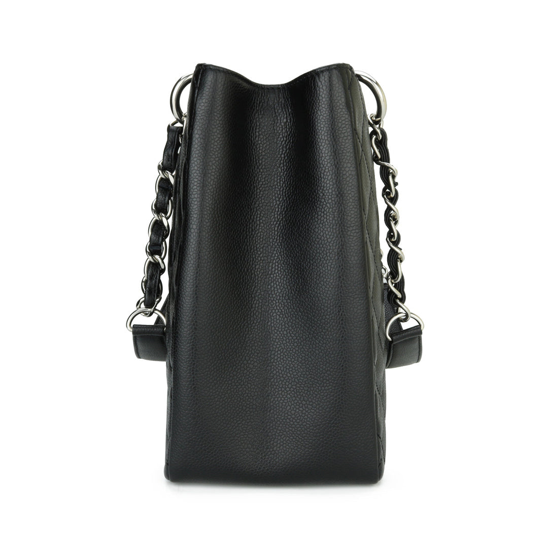 Top Quality Chanel Grand Shopping Tote [GST] Black Caviar Silver Hardware 2013