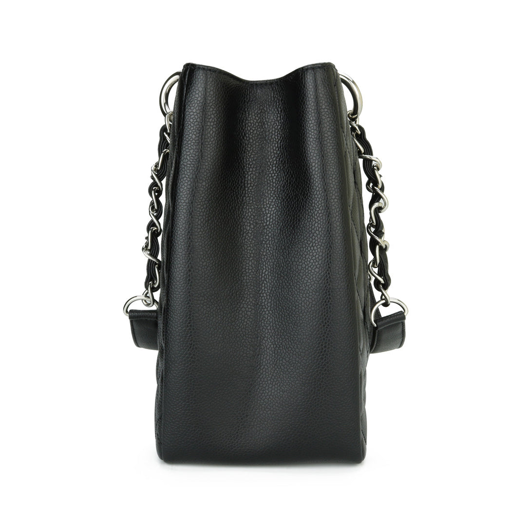 Top Quality Chanel Grand Shopping Tote [GST] Black Caviar Silver Hardware 2013