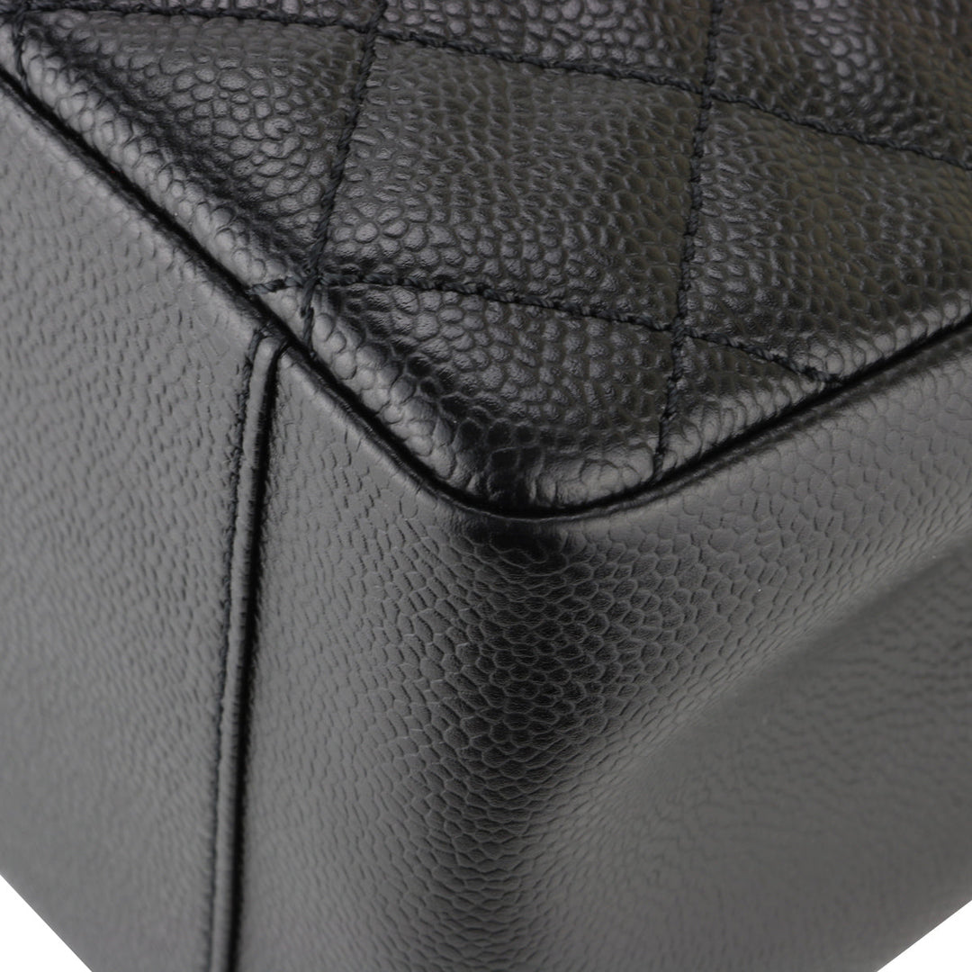 Top Quality Chanel Grand Shopping Tote [GST] Black Caviar Silver Hardware 2013
