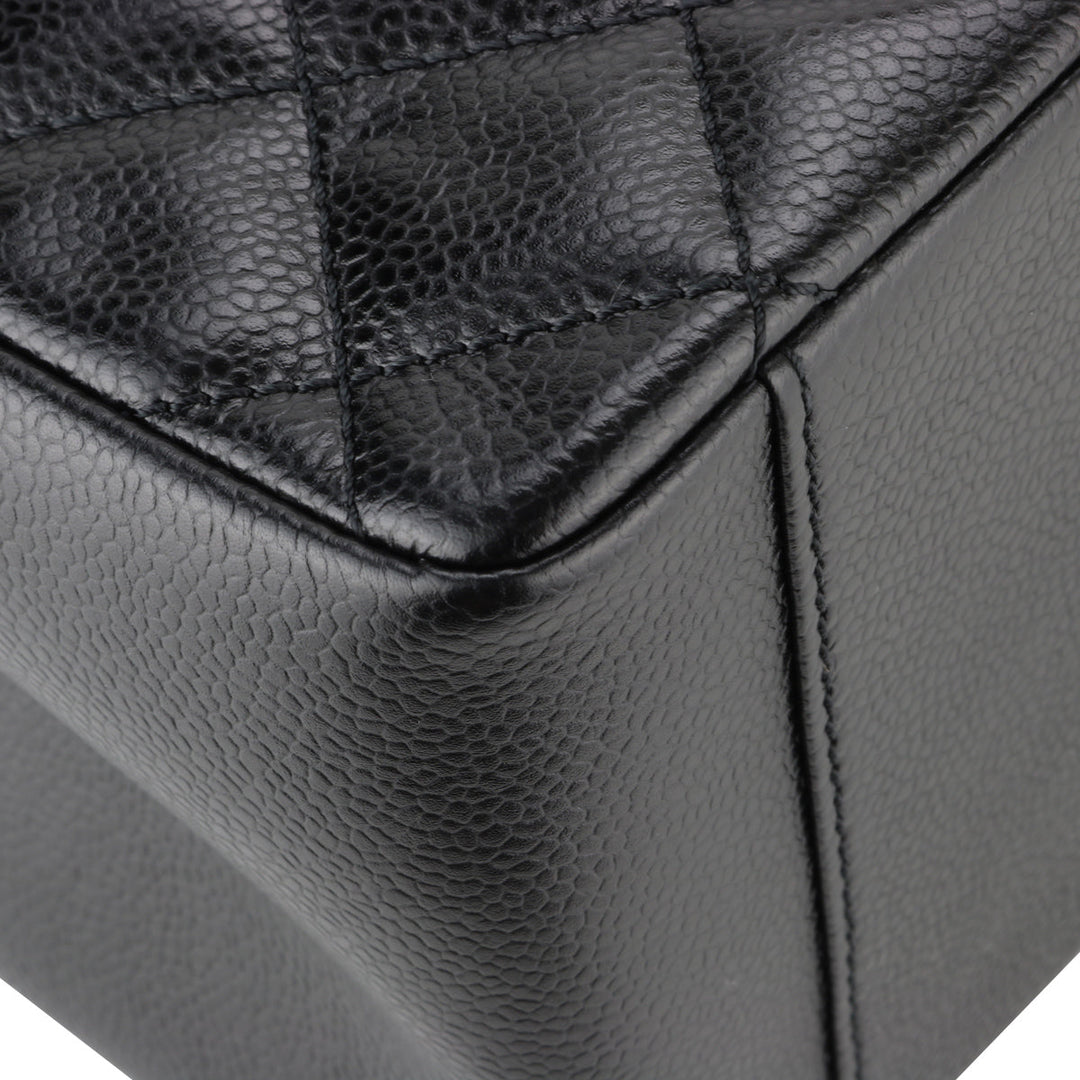 Top Quality Chanel Grand Shopping Tote [GST] Black Caviar Silver Hardware 2013