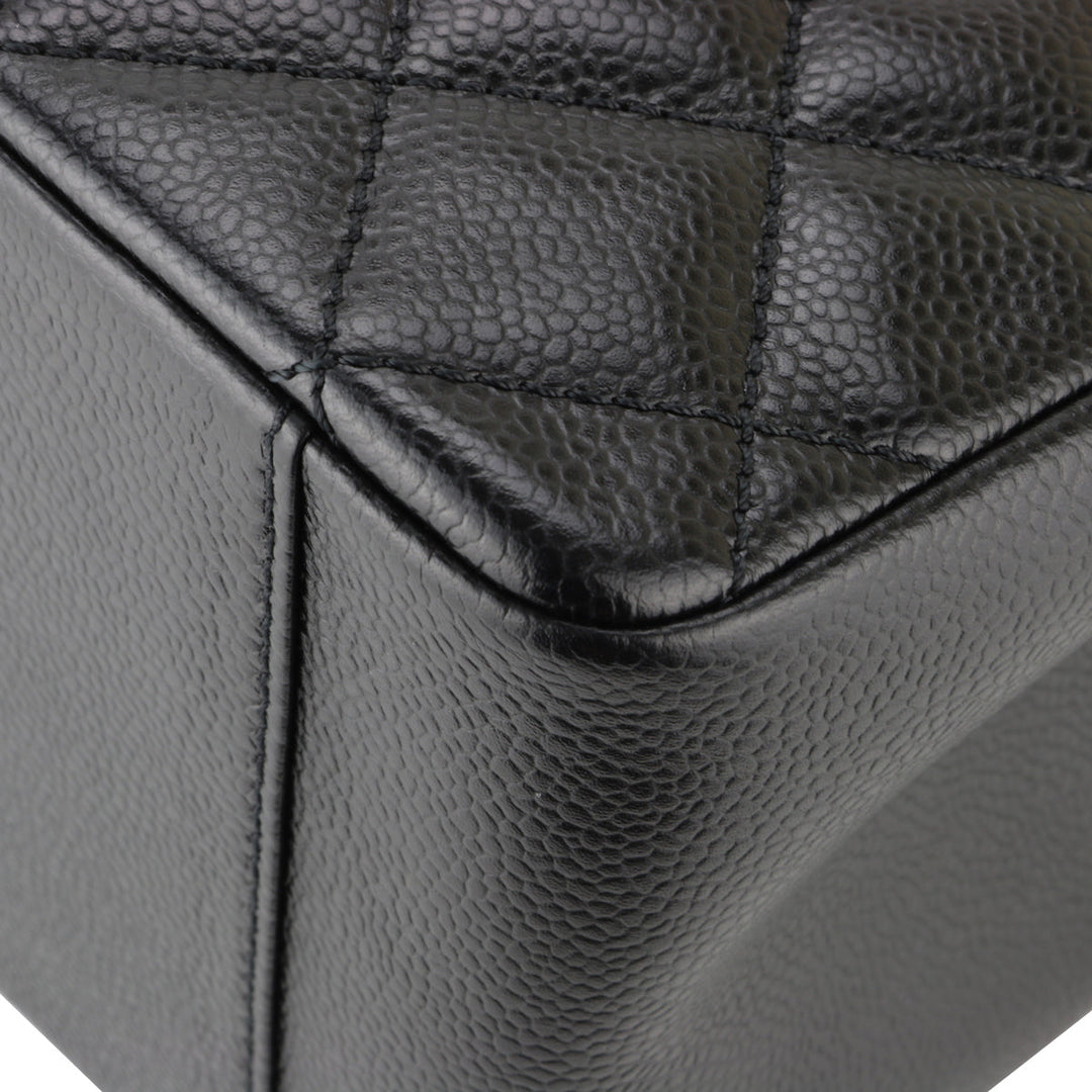 Top Quality Chanel Grand Shopping Tote [GST] Black Caviar Silver Hardware 2013
