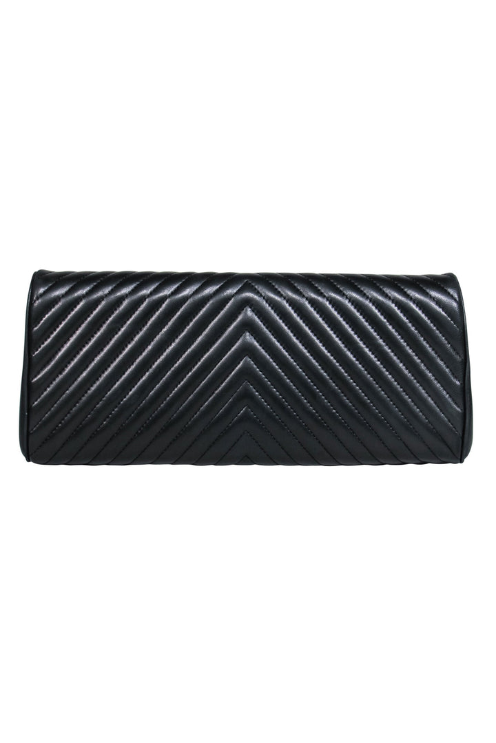 Top Quality Chanel - Black Leather Chevron Clutch