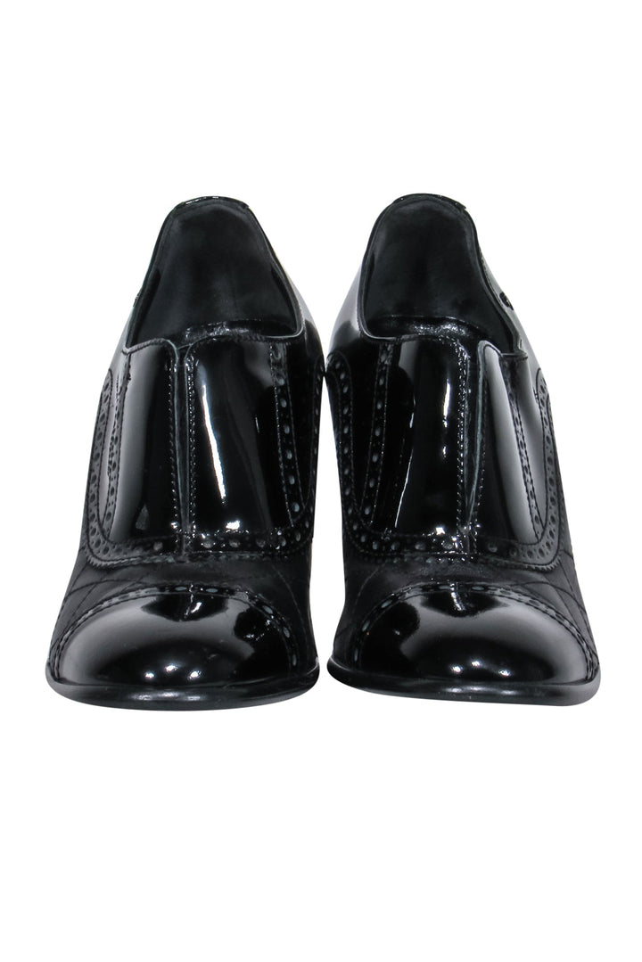 Top Quality Chanel - Black Leather Loafer Pumps w/ Quilted Detail 6.5