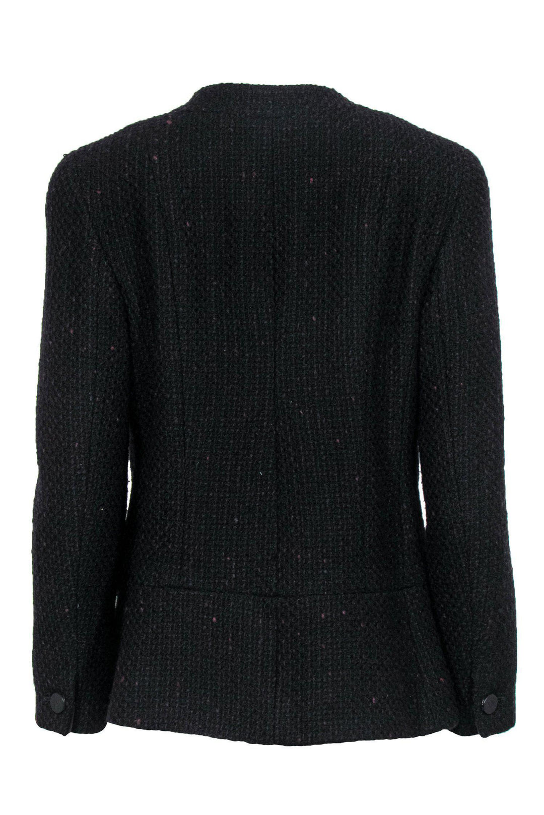 Top Quality Chanel - Black & Red Woven Tweed Button Front Jacket Sz 14