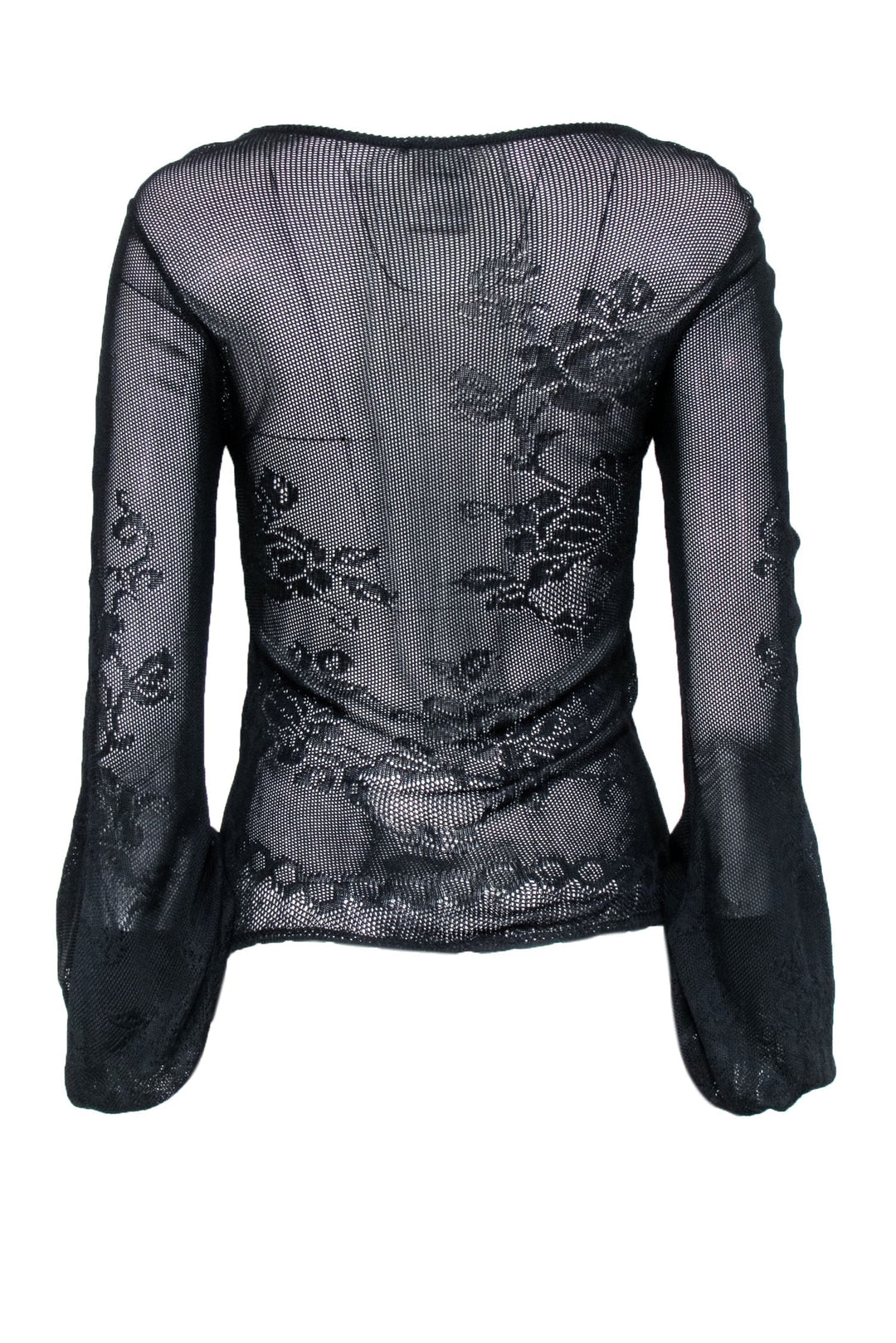 Top Quality Chanel - Black Sheer Knit Top Sz 4