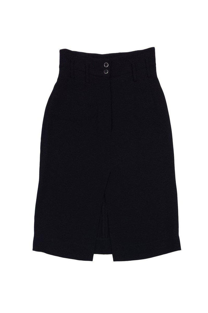 Top Quality Chanel - Black Silk A-Line Skirt Sz 4