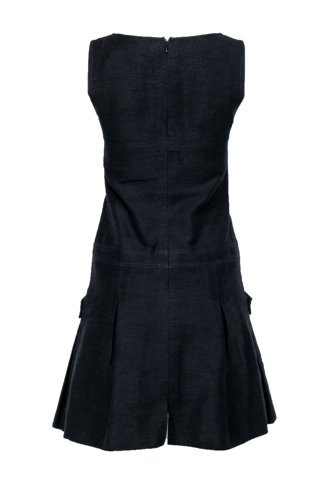 Top Quality Chanel - Black Textured Sleeveless Drop Waist Dress Sz 4