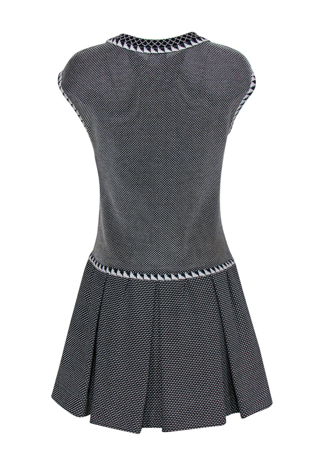 Top Quality Chanel - Black & White Ribbed Knit Drop Waist Dress Sz 4