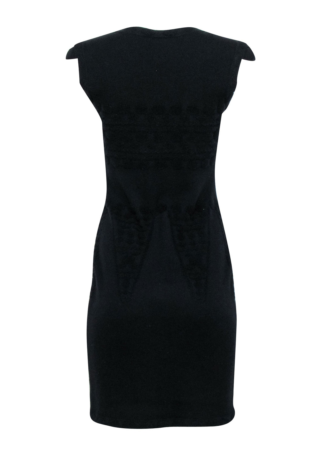Top Quality Chanel - Black Wool Blend Cap Sleeve Dress Sz 4