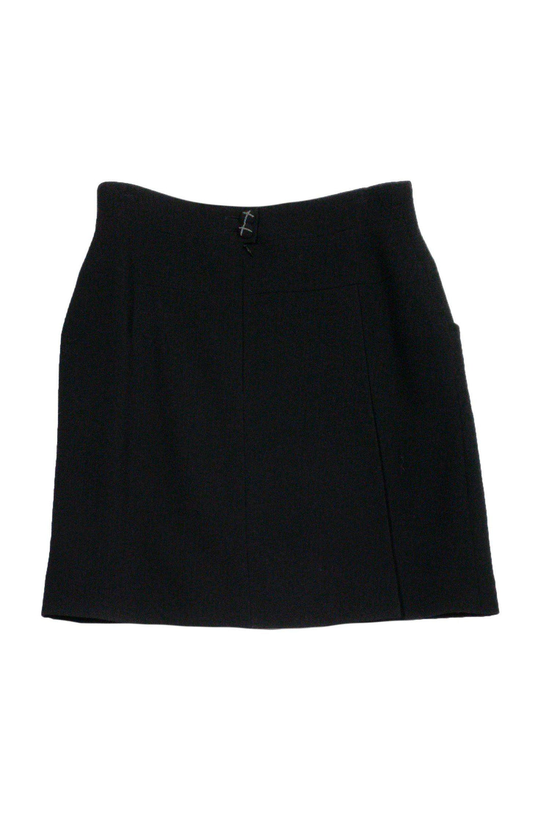 Top Quality Chanel - Black Wool Pencil Skirt Sz 12