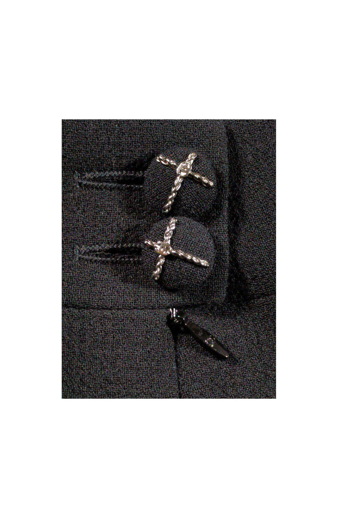 Top Quality Chanel - Black Wool Pencil Skirt Sz 12