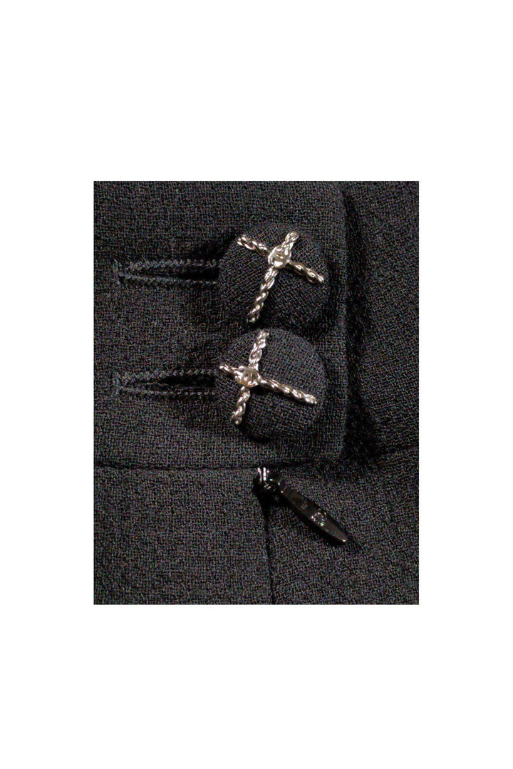 Top Quality Chanel - Black Wool Pencil Skirt Sz 12