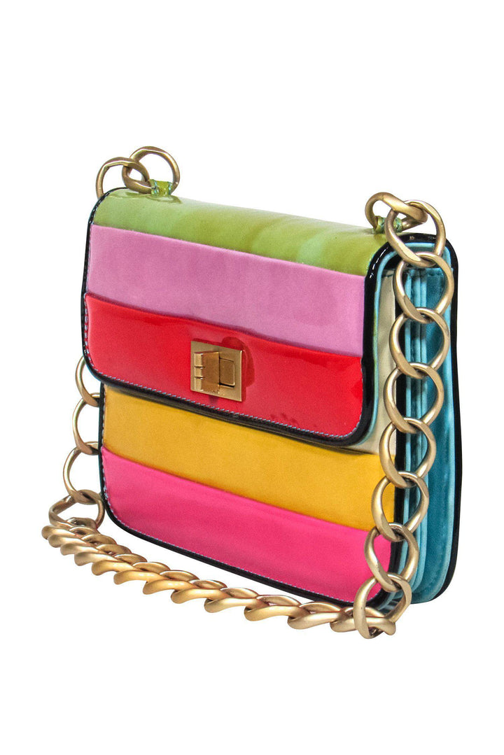 Top Quality Chanel - Brightly Colored Mini "Mademoiselle" Striped Shoulder Bag