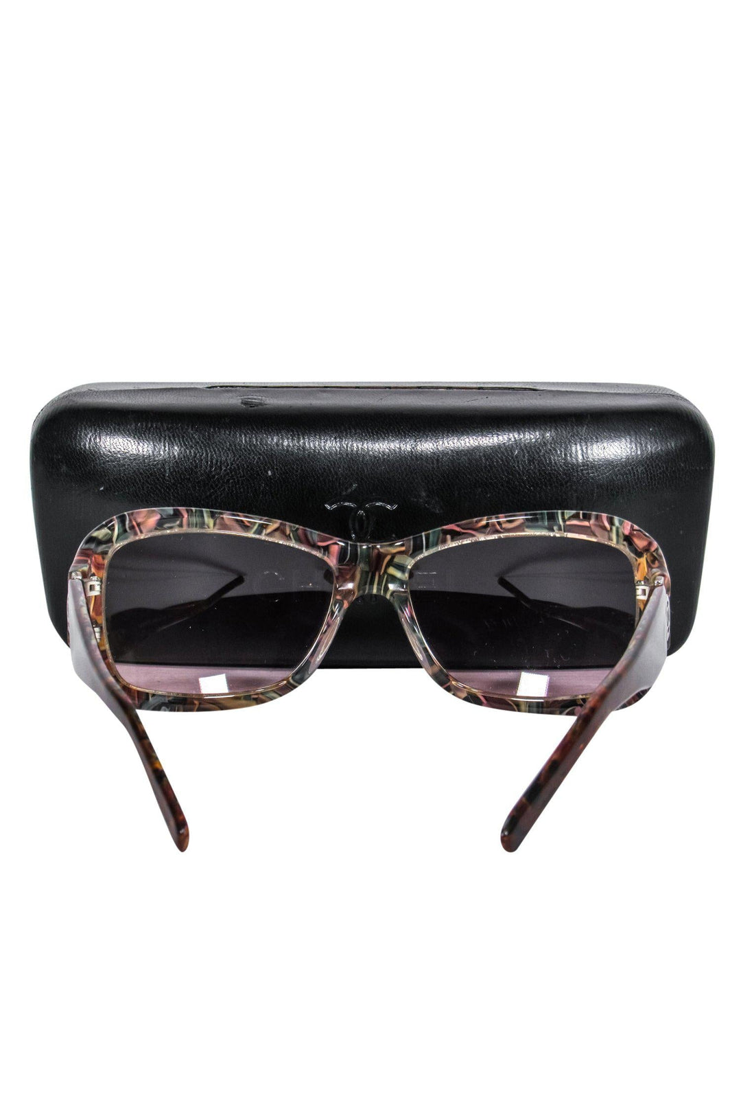 Top Quality Chanel - Brown Marbled Small Square Sunglasses