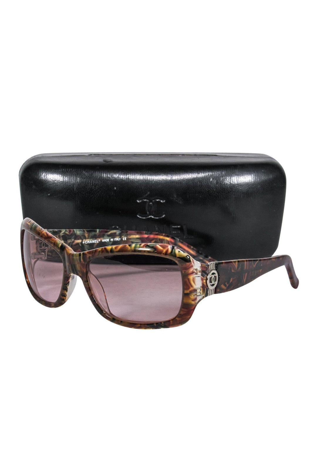 Top Quality Chanel - Brown Marbled Small Square Sunglasses