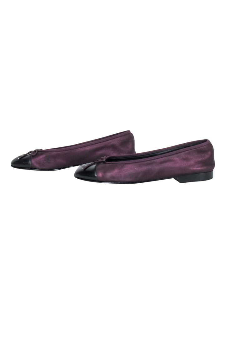 Top Quality Chanel - Burgundy Ballet Flats Sz 7.5