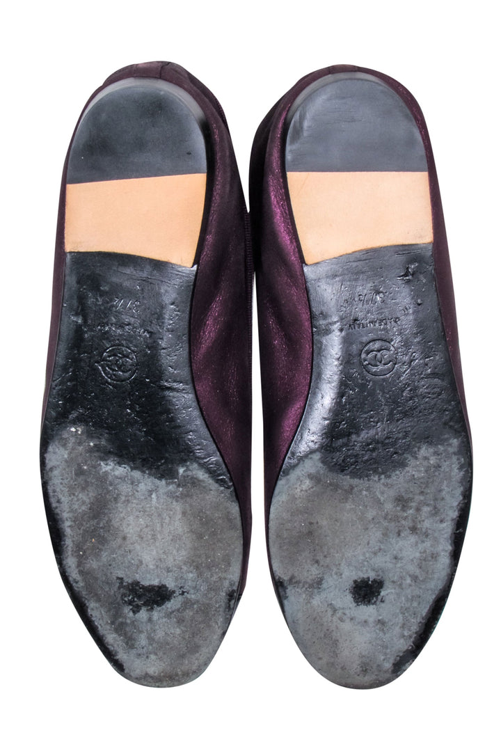 Top Quality Chanel - Burgundy Ballet Flats Sz 7.5