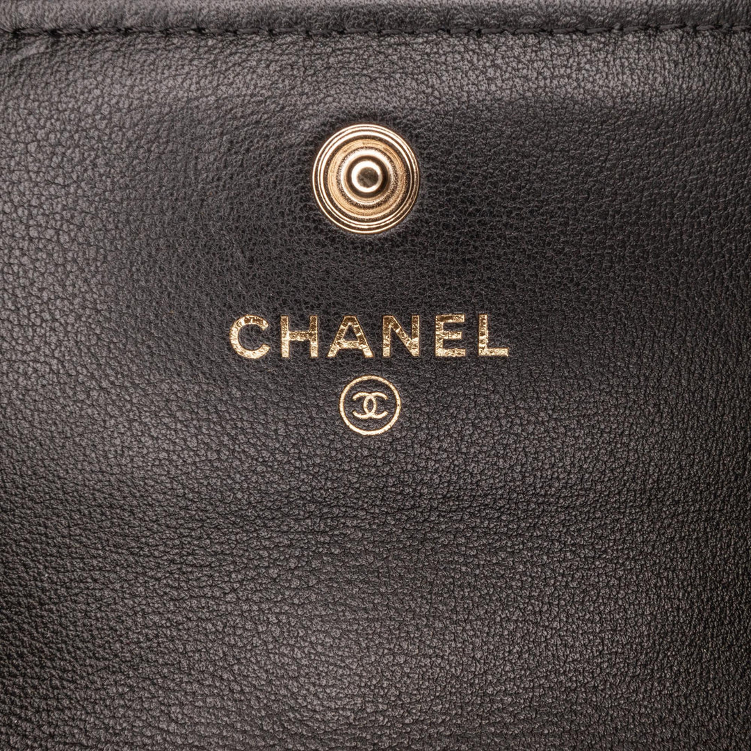 Top Quality Chanel CC Lambskin About Pearls Card Holder On Chain (SHG-viiUda)