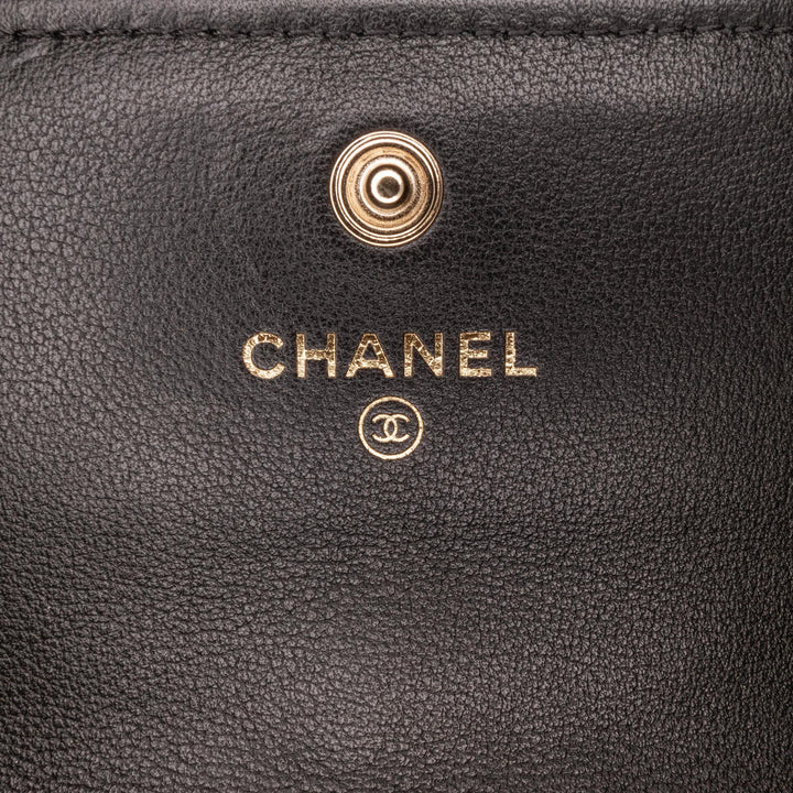 Top Quality Chanel CC Lambskin About Pearls Card Holder On Chain (SHG-viiUda)