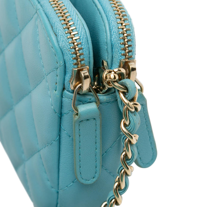 Top Quality Chanel CC Lambskin Double Zip Wallet on Chain (SHG-UJP8RM)
