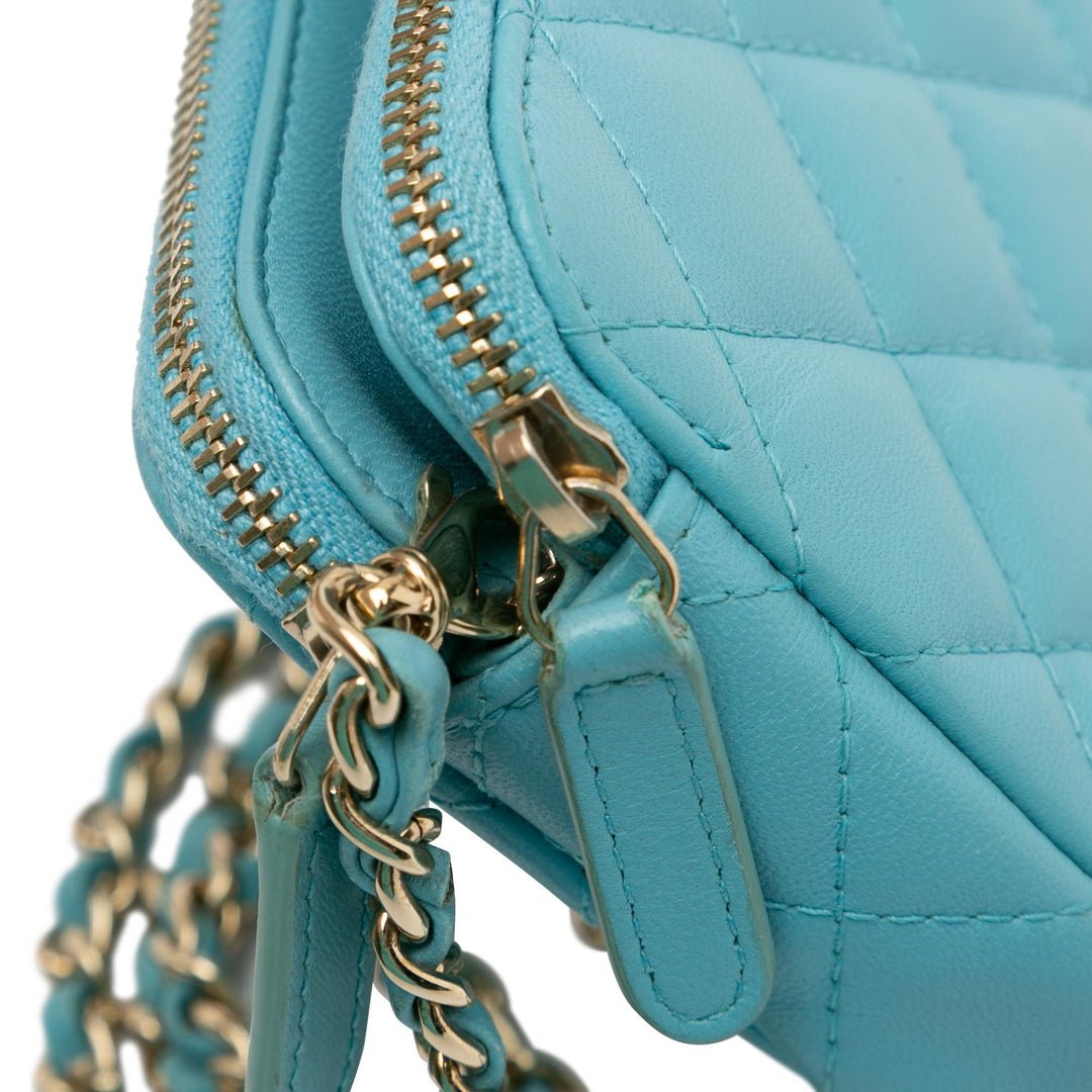 Top Quality Chanel CC Lambskin Double Zip Wallet on Chain (SHG-UJP8RM)