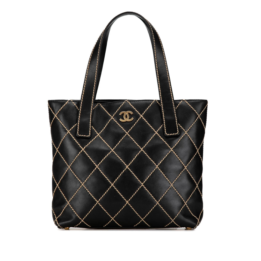 Top Quality Chanel CC Lambskin Wild Stitch Handbag (SHG-aqtoNm)
