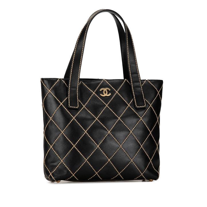 Top Quality Chanel CC Lambskin Wild Stitch Handbag (SHG-aqtoNm)