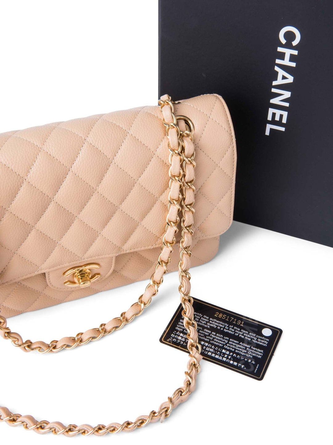 Top Quality Chanel CC Logo Caviar Leather Double Flap Bag Beige Gold