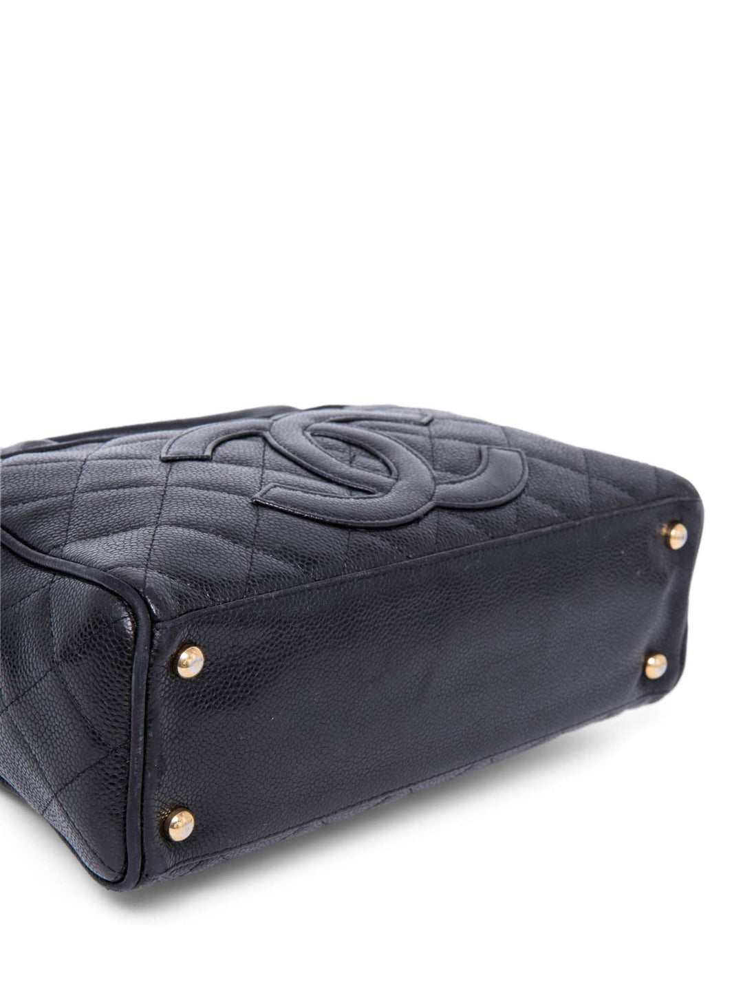 Top Quality Chanel CC Logo Caviar Leather Mini Boston Bag Black