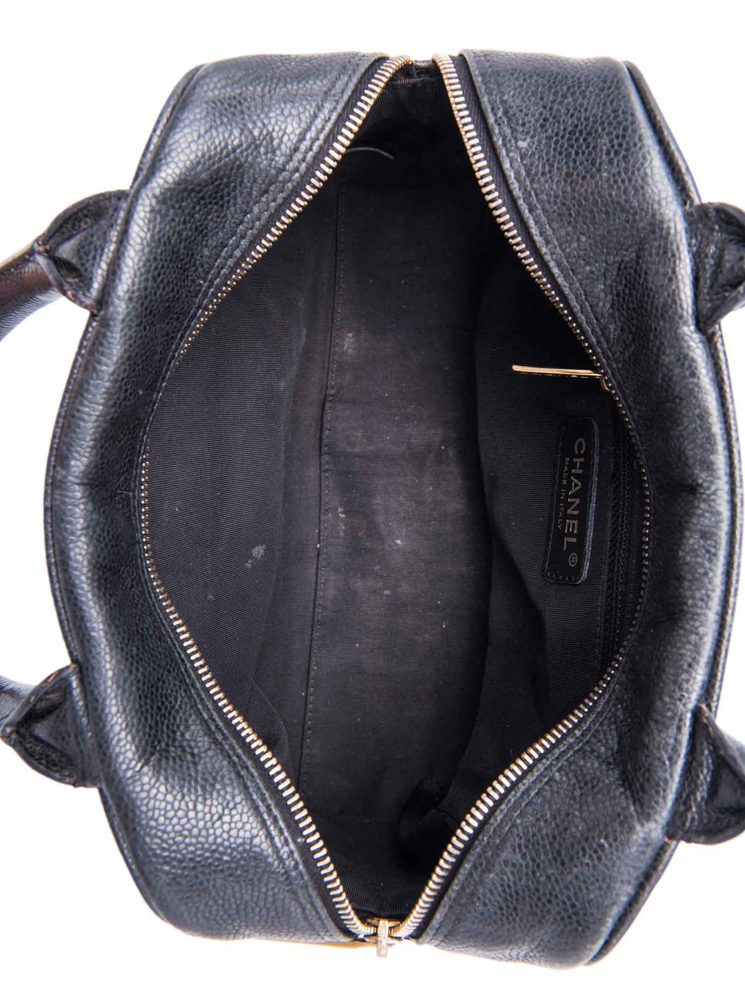 Top Quality Chanel CC Logo Caviar Leather Mini Boston Bag Black