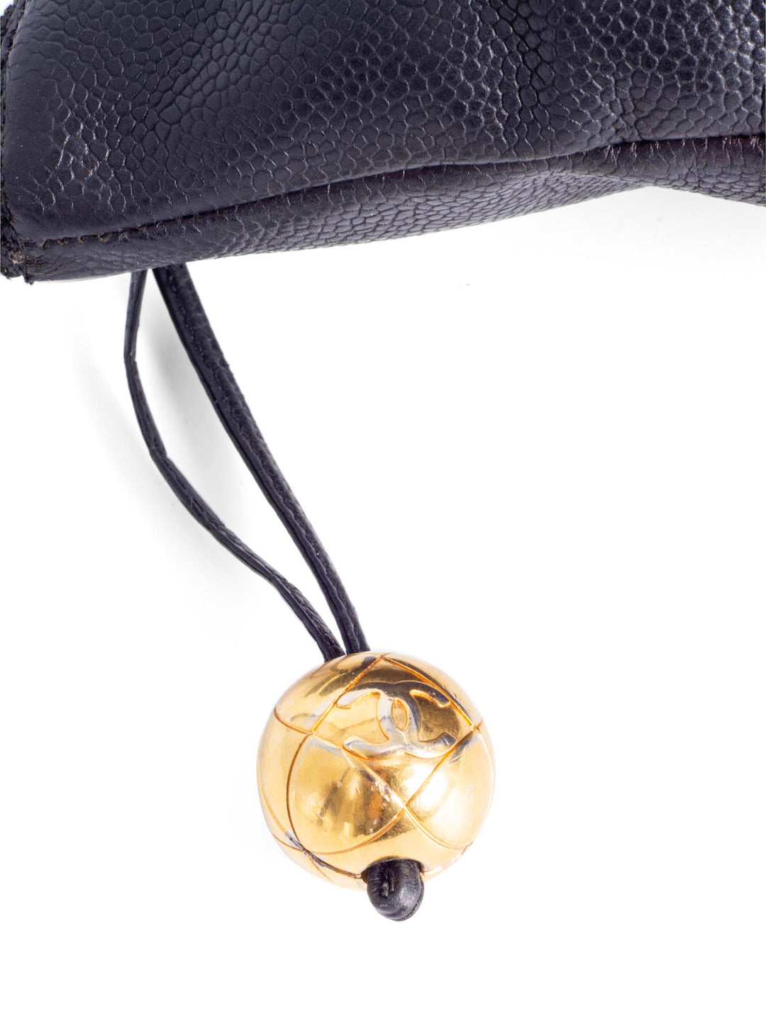 Top Quality Chanel CC Logo Caviar Leather Shopper Bag Black