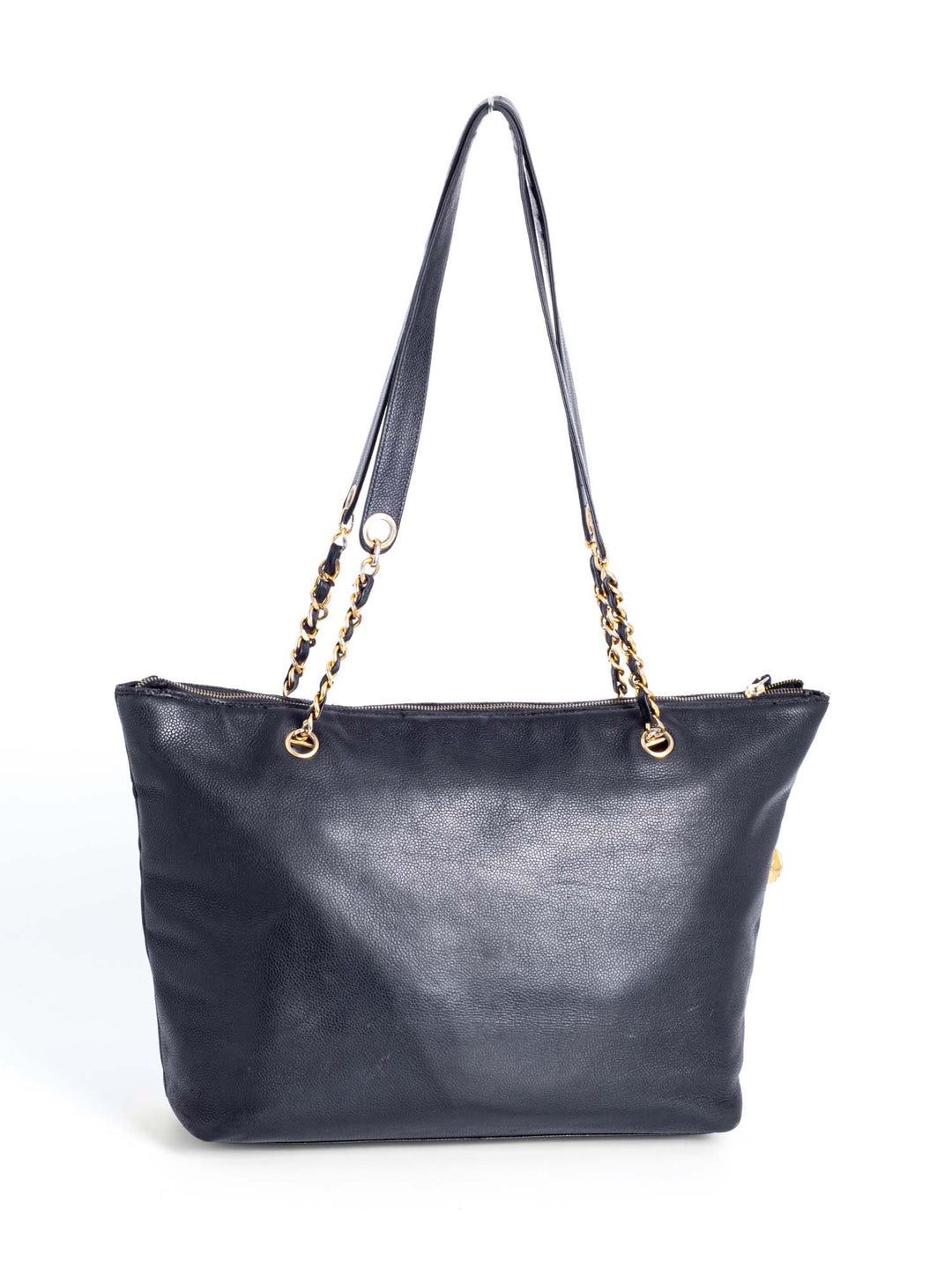 Top Quality Chanel CC Logo Caviar Leather Shopper Bag Black