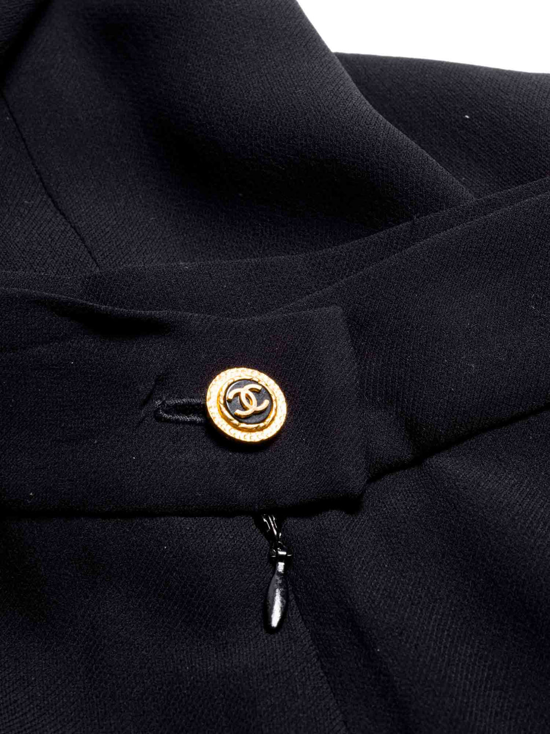 Top Quality Chanel CC Logo Chiffon Silk Maxi Asymmetrical Skirt Black