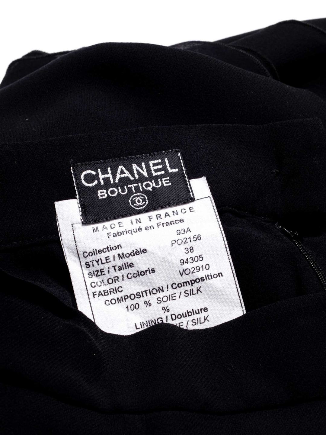 Top Quality Chanel CC Logo Chiffon Silk Maxi Asymmetrical Skirt Black