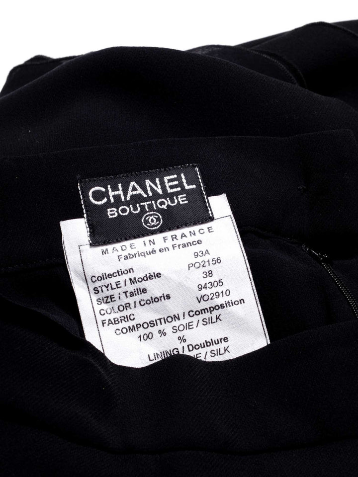 Top Quality Chanel CC Logo Chiffon Silk Maxi Asymmetrical Skirt Black