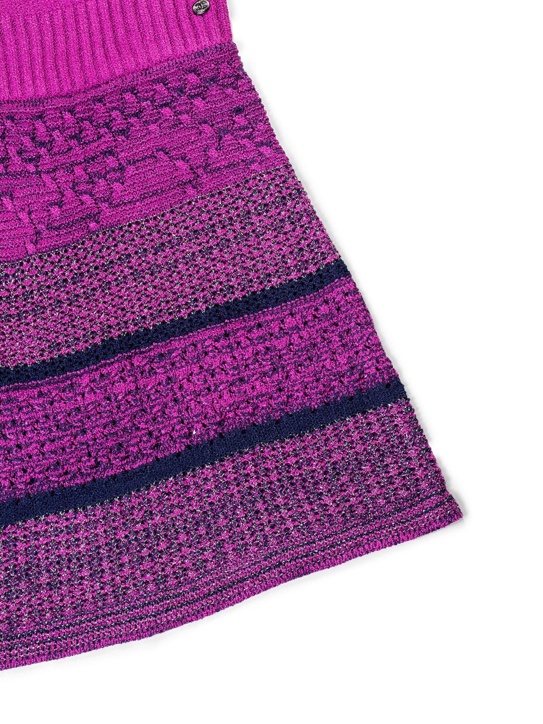 Top Quality Chanel CC Logo Knitted Sparkly Dress Purple